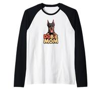 Dobie Mom Funny Doberman Pinscher Raglan Baseball Tee