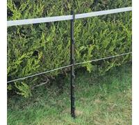 Doblit 105cm Poly Post 3FT Plastic Fencing Stake | Reinforced Mobile Electric Fence Poles | Features 40mm Tape Clips (Black, Pack of 20)