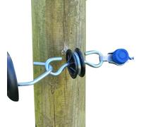 DOBLIT Gate Anchor Insulator - Double Sided Gate Handle Gateway Hook Screw-In Insulator Electric Fence Insulated Fencing Hook with Wood Screw for Timber Posts (6)