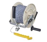 Doblit Geared Reel & 500m Wire Electric Fence Kit - Silver, 3:1 Geared Reel with Blue & White 500m Poly Wire Roll and Insulated Grip Handle