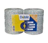 Doblit "Green & White" Premium Poly Wire Fence Conductor | 6x0.23mm Stainless Steel Strands, Super Low Resistance | 2 x 500 Metre Rolls (1000m)