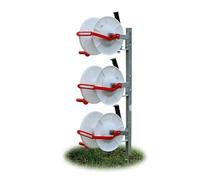 Doblit Multi-Reel Post with 3 Geared Reels | Easy Fence Deployer | 120cm Steel Reel Post with Reel Brackets, Includes 3x Geared Reels for up to 600m of Fencing (3 Reel Config.)
