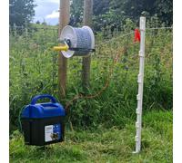 Doblit Paddock Grazer Kit w/ 9v Battery Energiser - Electric Fence Kit Fencing System inc. 20x Plastic Posts