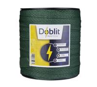 Doblit Poly Tape 40mm Electric Fence Ribbon Electrifible Conductor, Low Electrical Resistance, 8x0.15mm Stainless Steel Strands, Horse Tape Paddock (200m, Green)