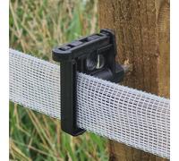 Doblit Tape Insulator & Rope Combi Clip Electric Fence Insulator | Screw-In Wood Screw for Timber Posts | Poly Tape up to 40mm, Poly Wire and Rope up to 10mm (Pack of 10)