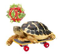 Doblopup Turtle Skateboard for Real Turtle, Mini Tortoise Skateboard for Turtle Tortoise Treat Ball，Tortoise Skateboard Toy for Bearded Dragon Parrot Reptile Small Animals (Red)