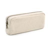 Dobmit Pencil Pen Case, Big Capacity Pencil Pouch Canvas Makeup Bag Durable Office Stationery Organizer - Beige
