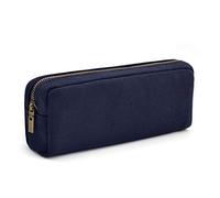 DOBMIT Pencil Pen Case, Big Capacity Pencil Pouch Canvas Makeup Bag for Girls and Boys Durable Office Stationery Organizer - Blue