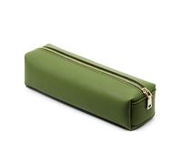 DOBMIT PU Pencil Pen Case Portable Stationery Bag Big Capacity Pencil Pouch Cosmetic Organizer Bag for Adult- Green