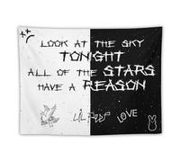 DOBOER Lil Peep Black And White Star Tapestry for College Dorm, Bedroom And Living Room 30"x40", Hip Hop Rapper Wall Tapestries Hanging for Home Decor Gifts