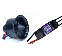 DoBoFo EDF 50mm 3S 4900KV 12.6V 11 Blades with 40A ESC, Electric Ducted Fan with Electronic Speed Controller, RC Jet Engine, Brushless Motor, Remote Control Model Replacement Airplane Parts DIY