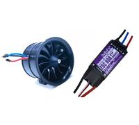 DoBoFo EDF 70mm pro CW 4S 2800KV 16.8V 12 Blades with 80A ESC, Electric Ducted Fan with Electronic Speed Controller, RC Jet Engine Brushless Motor, Remote Control Model Replacement Airplane Parts DIY