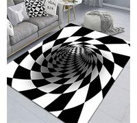 DOBOKS 3D Swirl Print Optical Illusion Rug, 60*90cm, #4, Water Resistant, Contemporary, Rectangular, Indoor, Area Rug, Machine Made, Polyester, Fluffy, Non Slip, Fade Resistant