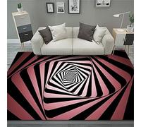DOBOKS 3D Swirl Print Optical Illusion Rug, 80*120cm, Polyester, Contemporary Style, Non Slip, Fade Resistant, Rectangular Area Rug for Kitchen, Hallway, Bedroom, Living Room