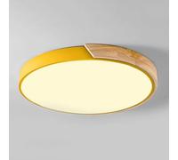 DOBQHWY Color Macarons Flat Led Light Minimalist Round LED Ceiling Lighting Semi Mount Wooden Decor Panel Lamp 3 Dimmable Ultra Thin Metal Flush Lights for Bedroom Entryway Kitchen Porch Closet