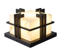 DOBQHWY Creative Outdoor Pillar Light Classic Waterproof High Brightness Column Lamp Square Imitation Marble Lampshade Post Cap Lights Wharf Personalized Floor Lighting Fixture for Villa Gate Bollard