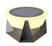 DOBQHWY Creative Solar Powered Post Caps Light LED Light Source High Brightness Column Lights Modern Outdoor Rustproof Floor Lamp Dimmable Pillar Lighting Fixture With Remote Control For Park Landscap