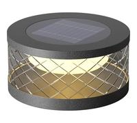 DOBQHWY Cylinder-Shaped Creative Pillar Light Solar Powered Stainless Steel Column Lamp Outdoor Decor Lawn Post Lamp Fixture IP65 Waterproof Stigma Lighting for Yard Fence Post Gate Bollard