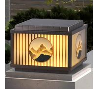 DOBQHWY Outdoor Aluminum Pillar Light Square Traditional Hardwiring Post Caps Lights Classic Waterproof Column Lamp 19.7in Large Floor Lighting Fixture for Landscape Lawn Courtyard E27 Light Fixtures