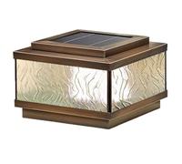 DOBQHWY Traditional Outdoor Column Cap Lamp Lantern Solar Waterproof High Brightness Post Light 1 Pack with Mount Base Pillar Lights Classic Square Stigma Lighting Fixture for Aisle Villa Corridor