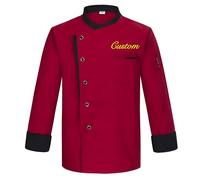 Dobraya Unisex Custom Chef Jacket Long Sleeve Button Chef Coat Food Service Working Uniform for Men and Women