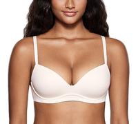 DOBREVA Women's Push Up Bra Plunge Wireless Comfortable T Shirt Padded Bras Coconut White 38A