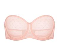 DOBREVA Women's Strapless Bra See Through Sheer Underwired Bras Unlined Plus Size Peachy Keen 36A