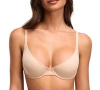 DOBREVA Women's Unlined Demi Bra Underwire Seamless | COMFANCY Collection, Plunge, Balconette, Double Layer Cup, Plus Size, Soft, Lounge