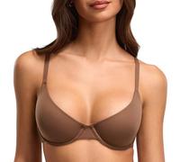 DOBREVA Women's Unlined Demi Bra Underwire Seamless | COMFANCY Collection, Plunge, Balconette, Double Layer Cup, Plus Size, Soft, Lounge