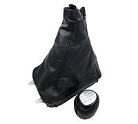 DOBRVVGT Gear Knob, Car Gear Shift Knob 5/6 Speed Gear Shift Knob Leather Gaiter Boot Cover Case Lever Shifter Fit Use for SAAB 93 9-3 SS 2003-2012 Car Styling Accessories(5 Speed Silver Combo)