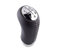 DOBRVVGT Gear Knob, Car Gear Shift Knob 5Speed Leather MT Gear Shift Knob for Renault Megane II MK2 Scenic 2 Clio 3 III MK3 GearShifter Pen Head Ball Black Gray Beige(Gray Stitch Chrome)