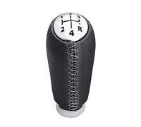 DOBRVVGT Gear Knob, Car Gear Shift Knob 5Speed Leather MT Gear Shift Knob for Renault Megane II MK2 Scenic 2 Clio 3 III MK3 GearShifter Pen Head Ball Black Gray Beige(Gray Stitch Matte)