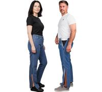 Dobsom Amarillo Adaptive Jeans for Men and Women Long Detachable Zippers | Fully Open, Removable, After Surgery, Hip Surgery, Tear Away, Ideal for Mobility Issues and Rehabilitation Blue