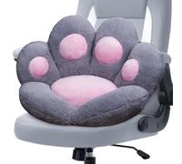 DOBUONO Cat Paw Cushion Kawaii Office Desk Chair Cushion Comfy Plush Cat Paw Shape Gaming Chair Cushion Bear Cute Seat Cushion for Girl, Kawaii Room Bedroom Decorate 28"x 24" (Gray)