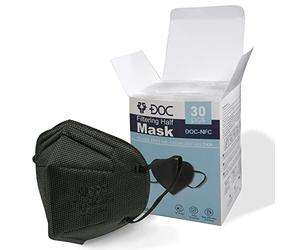 DOC FFP2 Masks Black EN 149:2001 + A1:2009 - CE 0598 - Pack of 30 - Individually Packed