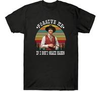 Doc Holliday Tombstone Forgive Me If I Don't Shake Hands Vintage Men's T-Shirt Black(Small)