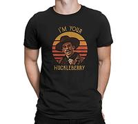 Doc Holliday Tombstone I¡¯m Your Huckleberry Vintage Men's Cotton Black T Shirt Black(X-Large)