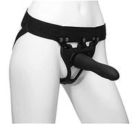 Doc Johnson Body Extensions Hollow Dong Strap On, Large, Black, 2-Piece