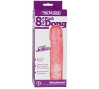 Doc Johnson Crystal Jellie Dong Vac U Lock Pink 8inchAttachment Dildo Dong