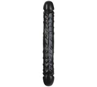 Doc Johnson Jr Veined Double Header Black 12" Double Dildo Anal Sex Toy Couples