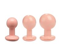Doc Johnson - The Classic - Round Plug 3 Piece Set Vanilla, Graduated Training Plug Kit, Wide Base Stimulation Plug Set with Slim Neck Design - for Adults Only