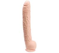 Doc Johnson The Classics - Dick Rambone 17 Inch Realistic Dildo - Extreme Size with Textured Veins, Suction Cup Base, O-Ring Harness Compatible, Phthalate-Free, Body-Safe - for Adults Only