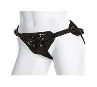 Doc Johnson Vac-U-Lock Platinum Luxe Harness with Plug - Black, Adjustable Unisex Comfort-Fit, O-Ring Compatible, Neoprene Design - Strap On Harness - for Adults Only