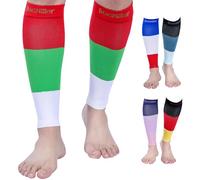 Doc Miller Calf Compression Leg Sleeve 15-20mmHg Men Women (RedGreenWhite, X-Large)