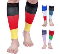 Doc Miller Calf Compression leg Sleeve For Men & Women | Best for Shin Splint Support and Running | 15-20mmHg (X-Large,1 Pair, BlackRedYellow)