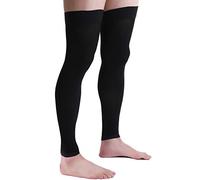 Doc Miller Thigh High Calf Sleeves Compression Hose 20-30 mmHg Opaque Stockings, Black, S