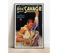 Doc Savage April 1934 Poster : Classic 1930's Pulp Fiction Cover Print : Restored Retro Vintage Reproduction : HUGE 36"x24" (Crime Penny Dreadful Dime Novel Poster)