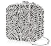 Docacan Crystal Clutch Evening Bag Bling Luxury Rhinestone Wedding Bridesmaid Handbag Cocktail Formal Purse For Women, Silver -a, Elegant
