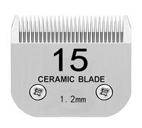 Docal 15# Pet Dog Grooming Detachable Blades, Compatible with Andis Size-15# Cut Length 3/64"(1.2mm), Most A5, KM Series Clippers,Made of Ceramic Blade & Stainless Steel Blade