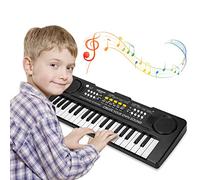 Docam Kids 37 Key Electronic Piano Keyboard, Portable Multi-Function Musical Instrument for Kids Age 3-6, Black